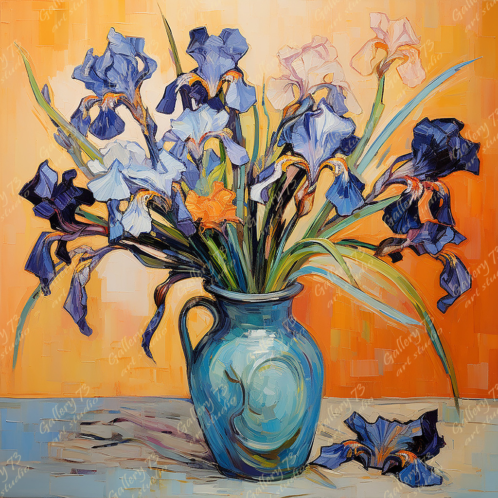 Flowers in a Blue Vase